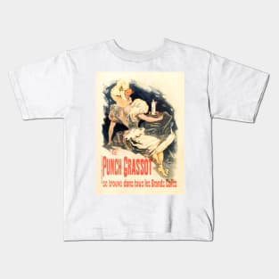 LE PUNCH GRASSOT Vintage French Art Nouveau Poster by Jules Cheret Kids T-Shirt